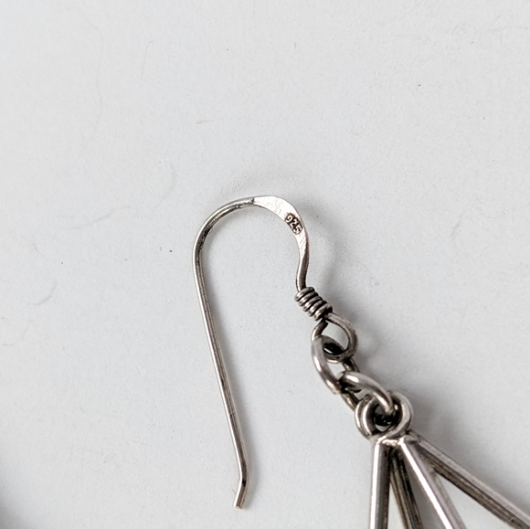 Sterling Silver Double Teardrop Dangle Earrings - Picture 4 of 4